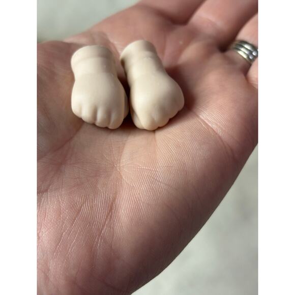 Vintage Sugar Lump Baby Doll Head & Hands Set – Miniature Craft Parts - Picture 4 of 12